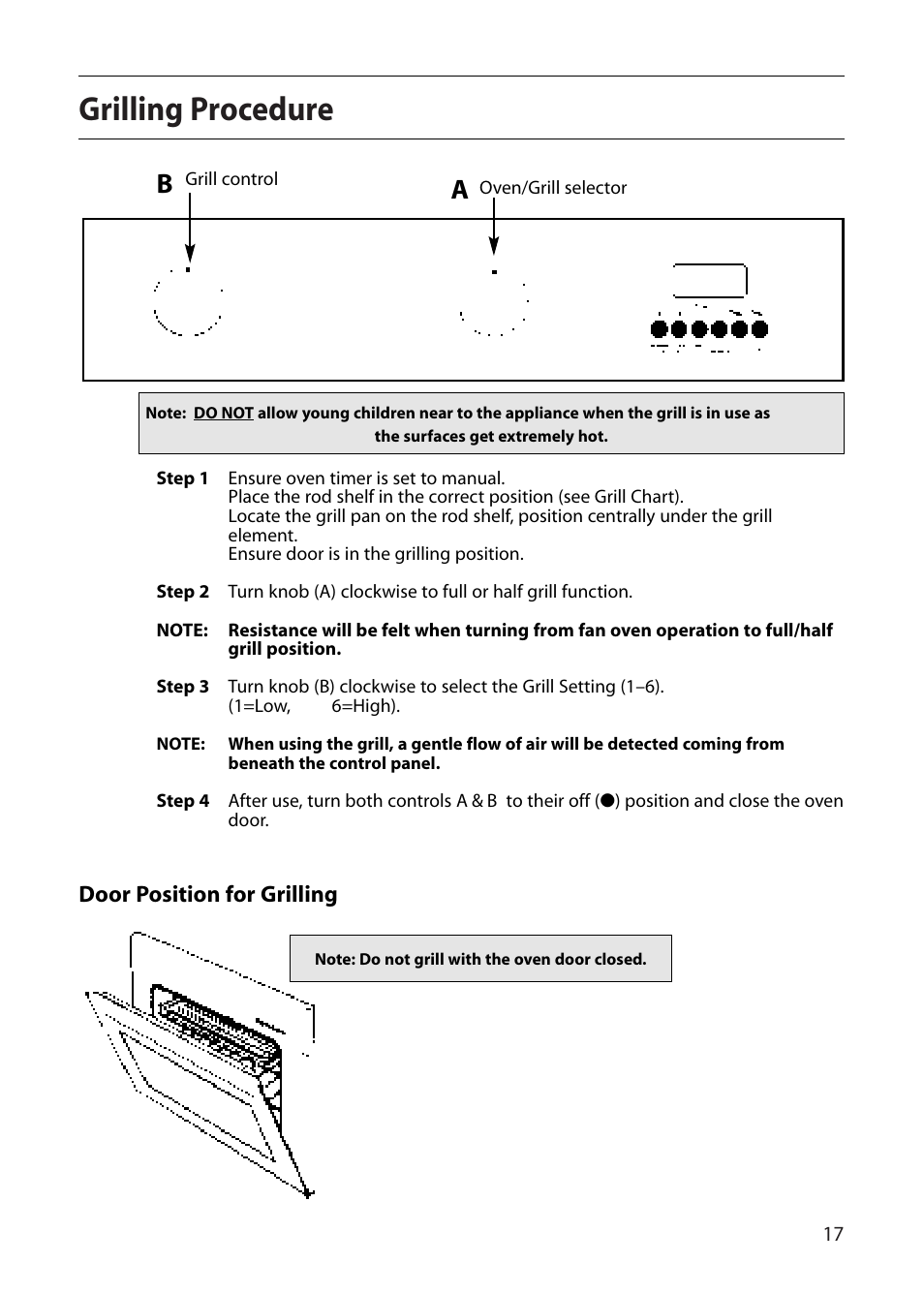 Grilling procedure | Creda CB01E User Manual | Page 17 / 36