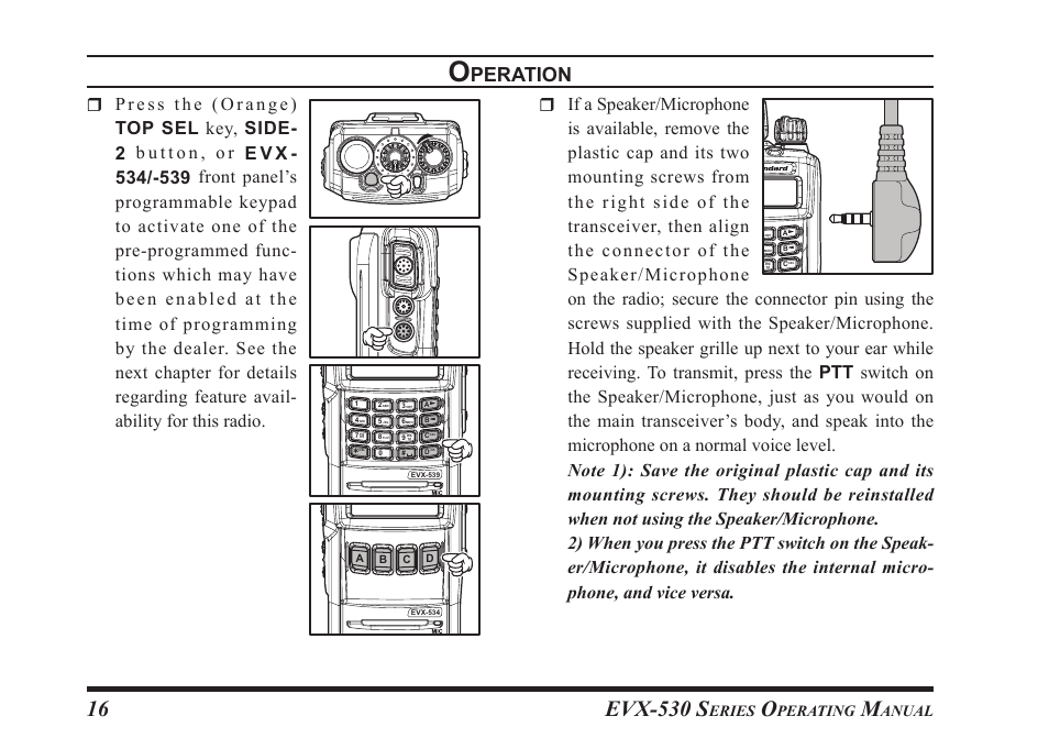 Evx-530 s, Peration, Eries | Perating, Anual | Vertex Standard eVerge EVX-531 User Manual | Page 18 / 48