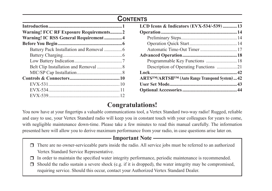 Vertex Standard eVerge EVX-531 User Manual | Page 2 / 48