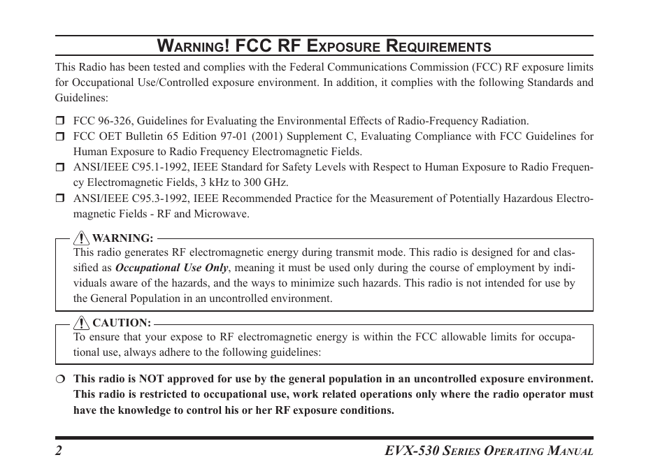 Fcc rf e | Vertex Standard eVerge EVX-531 User Manual | Page 4 / 48