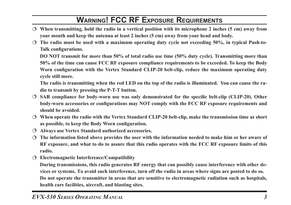 Fcc rf e | Vertex Standard eVerge EVX-531 User Manual | Page 5 / 48