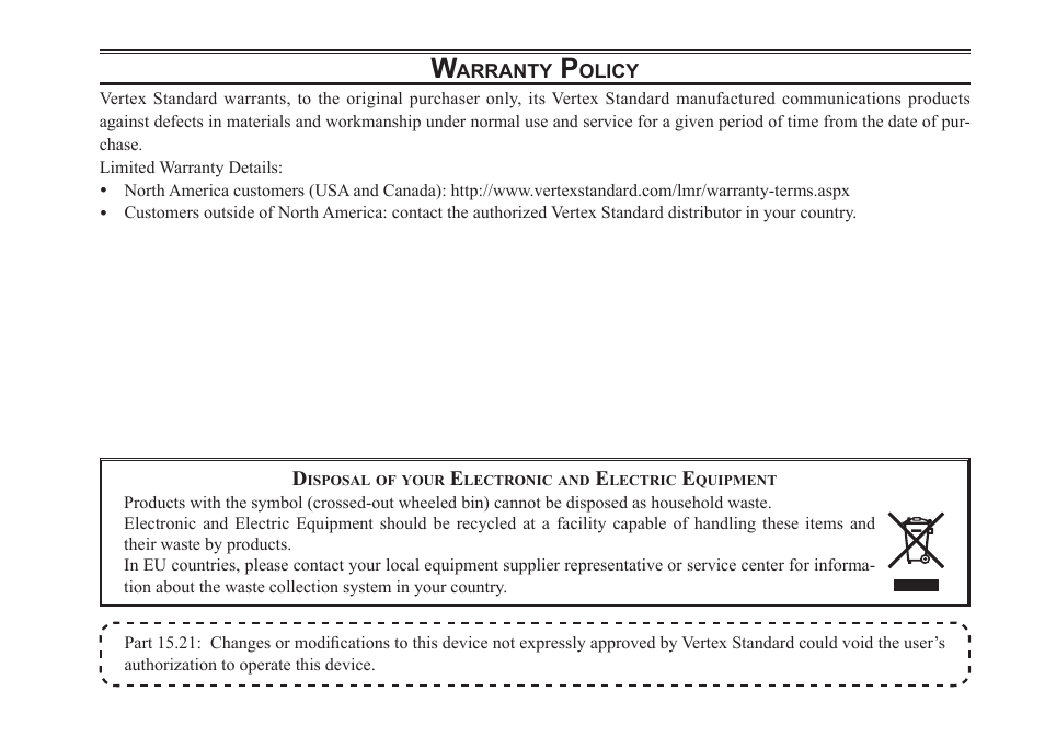 Vertex Standard VX-261 User Manual | Page 23 / 24