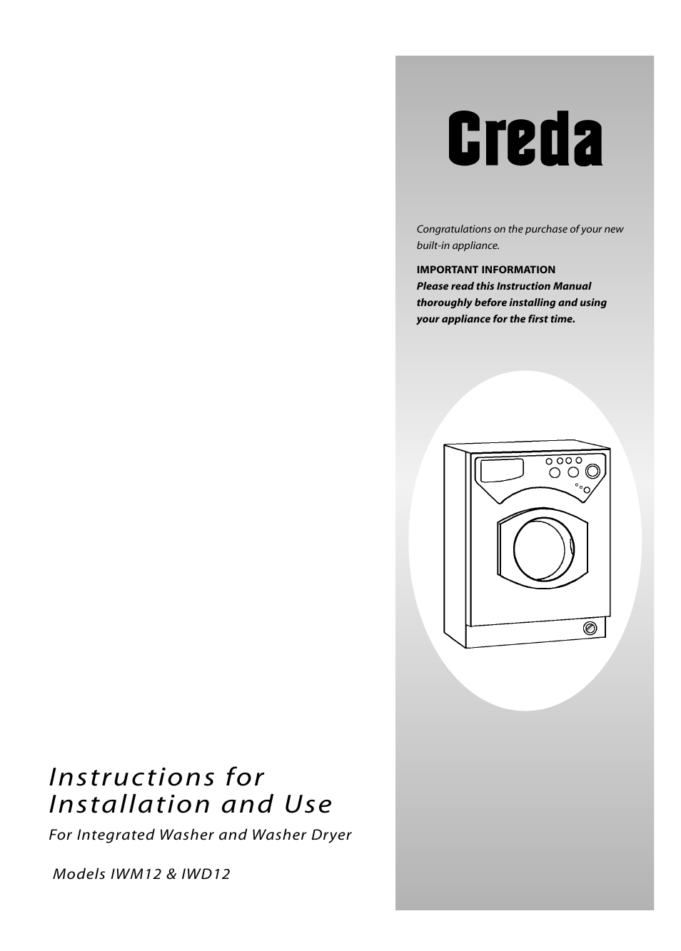 Creda IWM12 User Manual | 24 pages