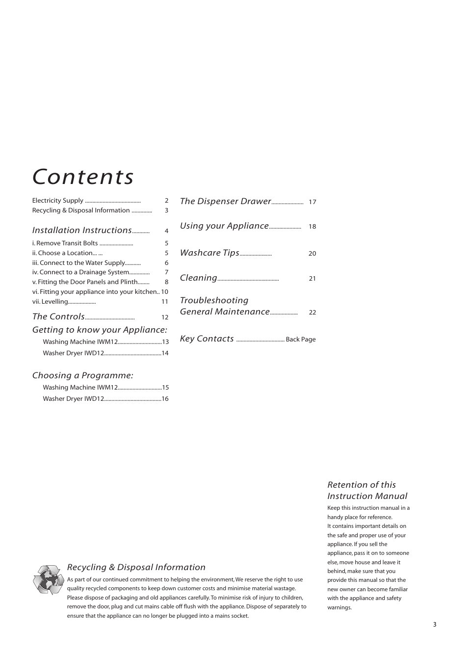 Creda IWM12 User Manual | Page 3 / 24