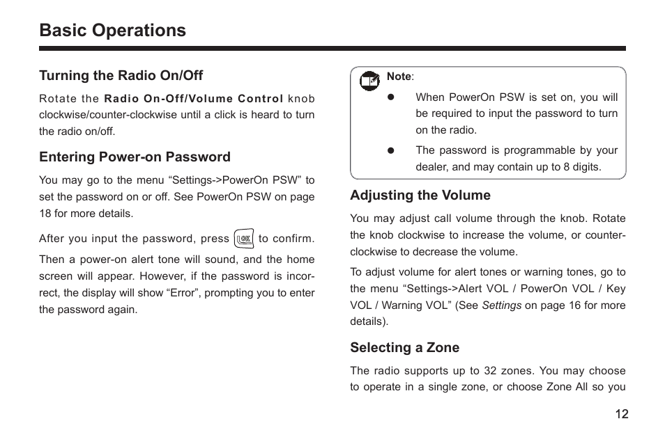 Basic operations | Hytera TC-580 User Manual | Page 18 / 48