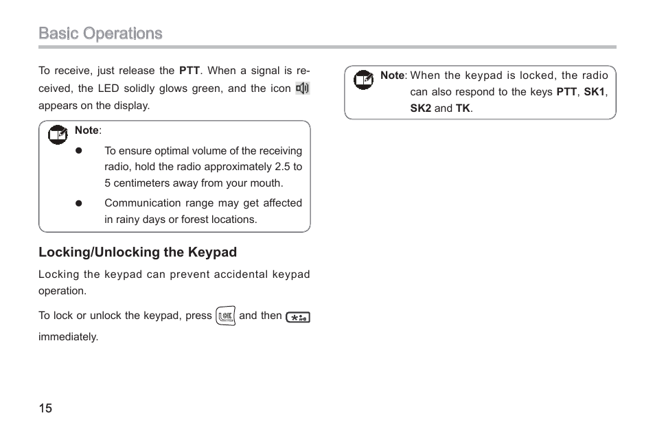 Basic operations | Hytera TC-580 User Manual | Page 21 / 48