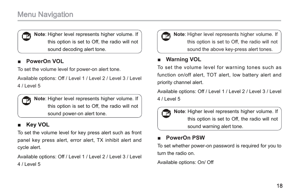 Menu navigation | Hytera TC-580 User Manual | Page 24 / 48