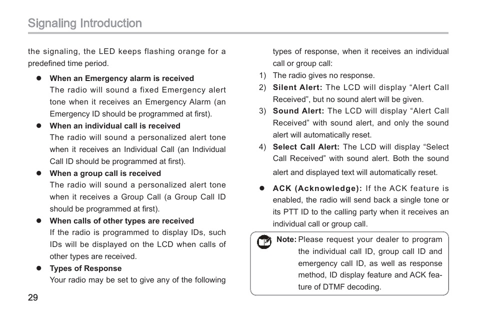 Signaling introduction | Hytera TC-580 User Manual | Page 35 / 48