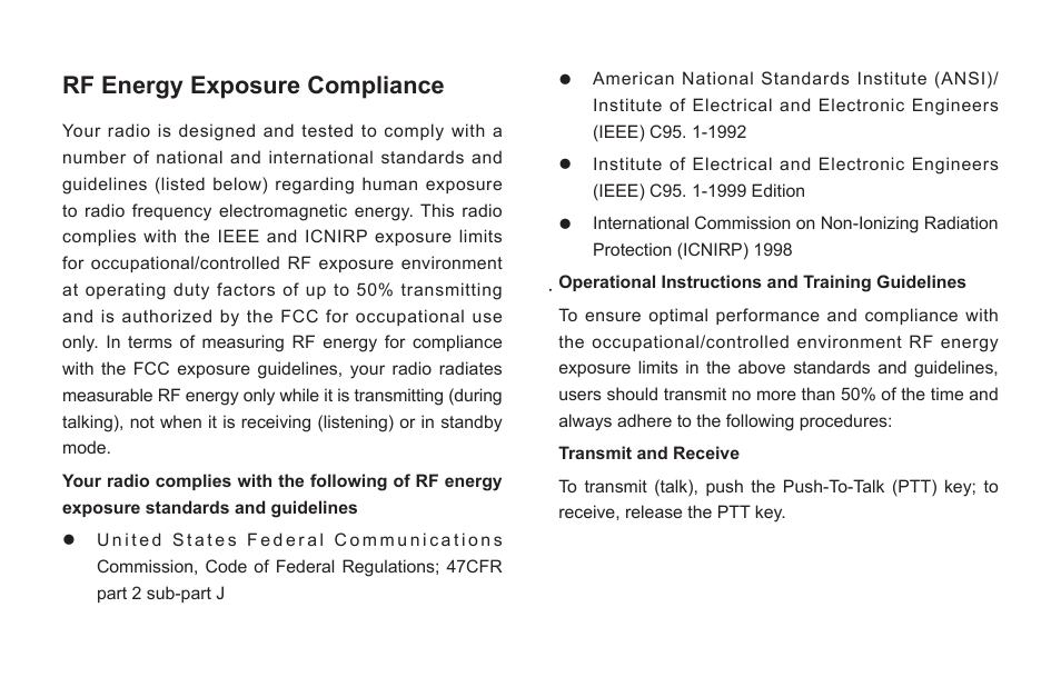 Rf energy exposure compliance | Hytera TC-580 User Manual | Page 5 / 48