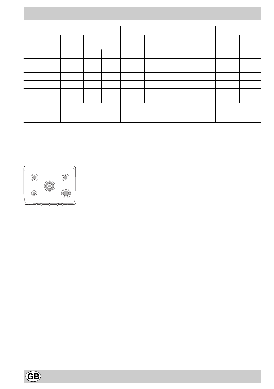 Characteristic of the burners and nozzles | Creda S860G User Manual | Page 12 / 16