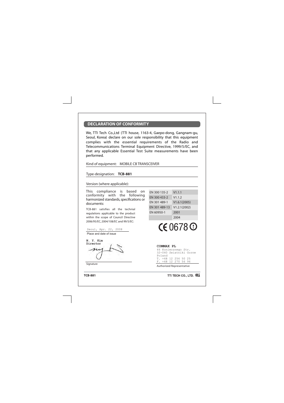 TTI TCB-881 User Manual | Page 20 / 132