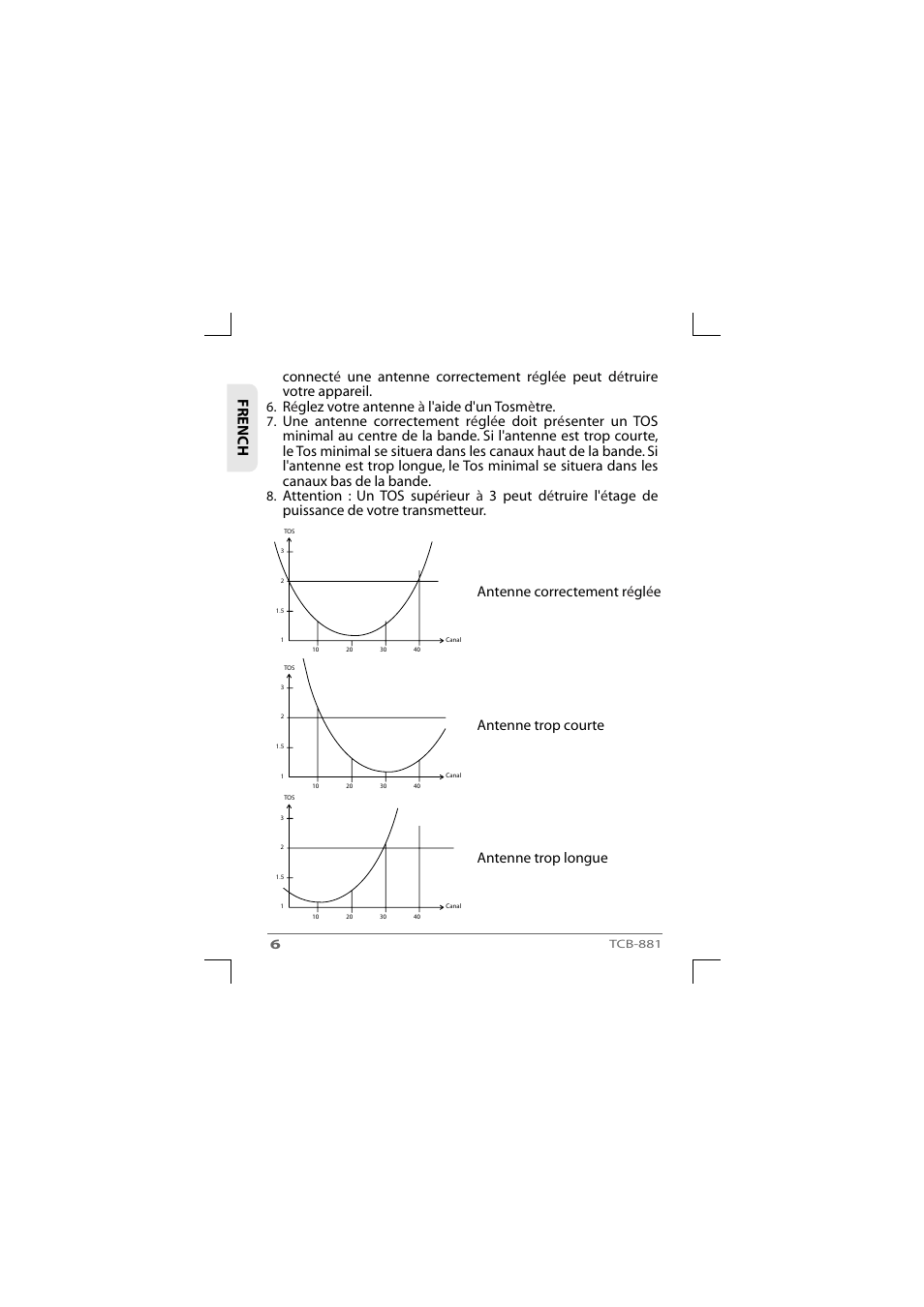 French | TTI TCB-881 User Manual | Page 26 / 132