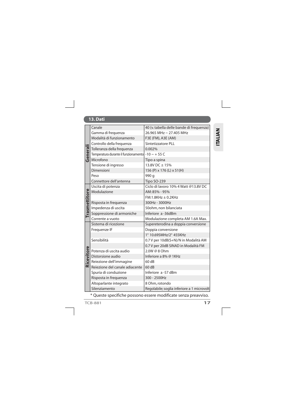 TTI TCB-881 User Manual | Page 53 / 132