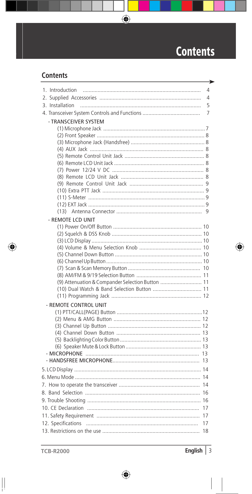 TTI TCB-R2000 User Manual | Page 3 / 19