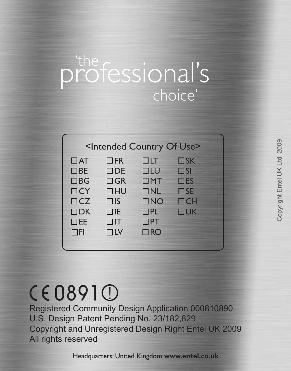 Professional’s, The choice | Entel HT952 ATEX PMR User Manual | Page 29 / 29