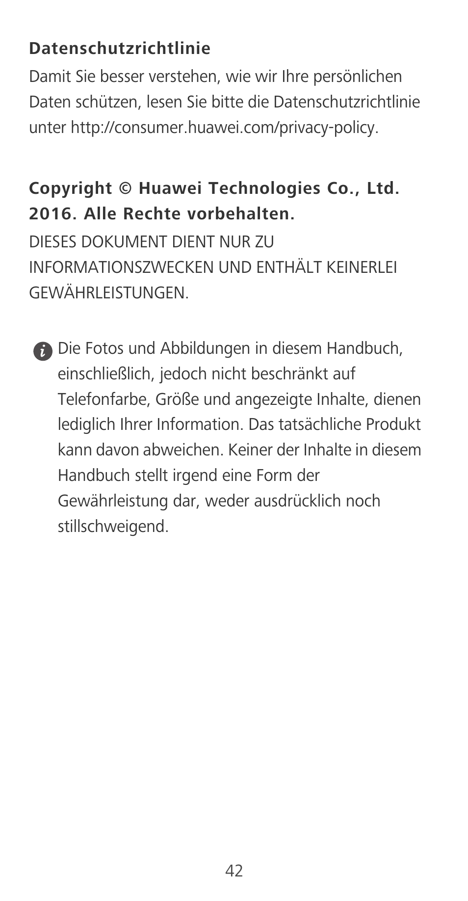 Datenschutzrichtlinie | Huawei Mate 9 User Manual | Page 46 / 100