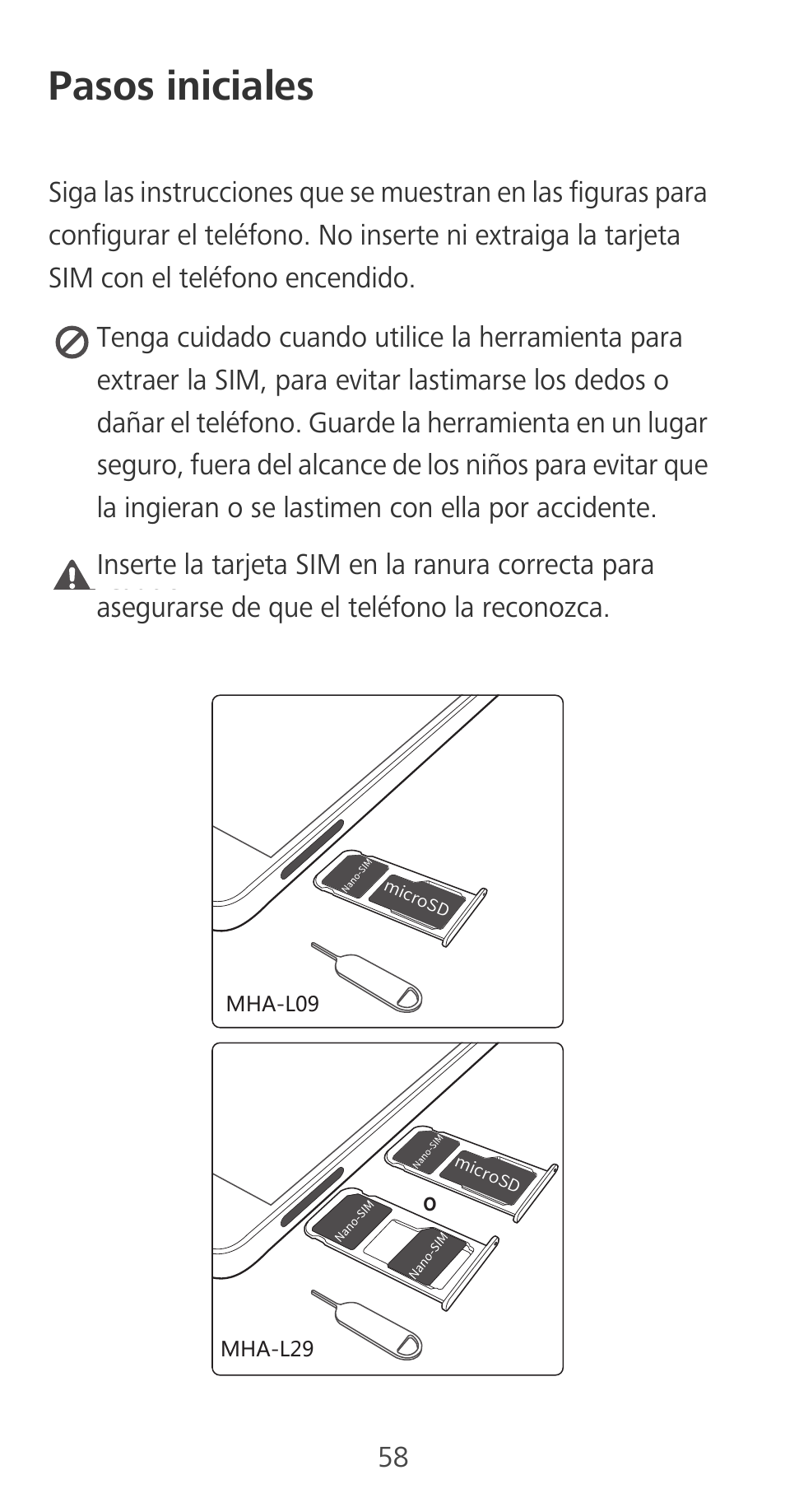 Pasos iniciales | Huawei Mate 9 User Manual | Page 62 / 100