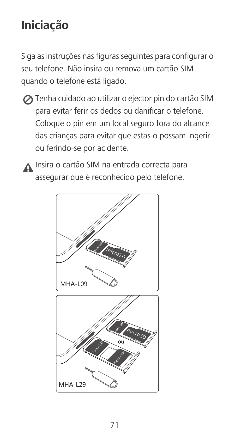 Iniciação | Huawei Mate 9 User Manual | Page 75 / 100