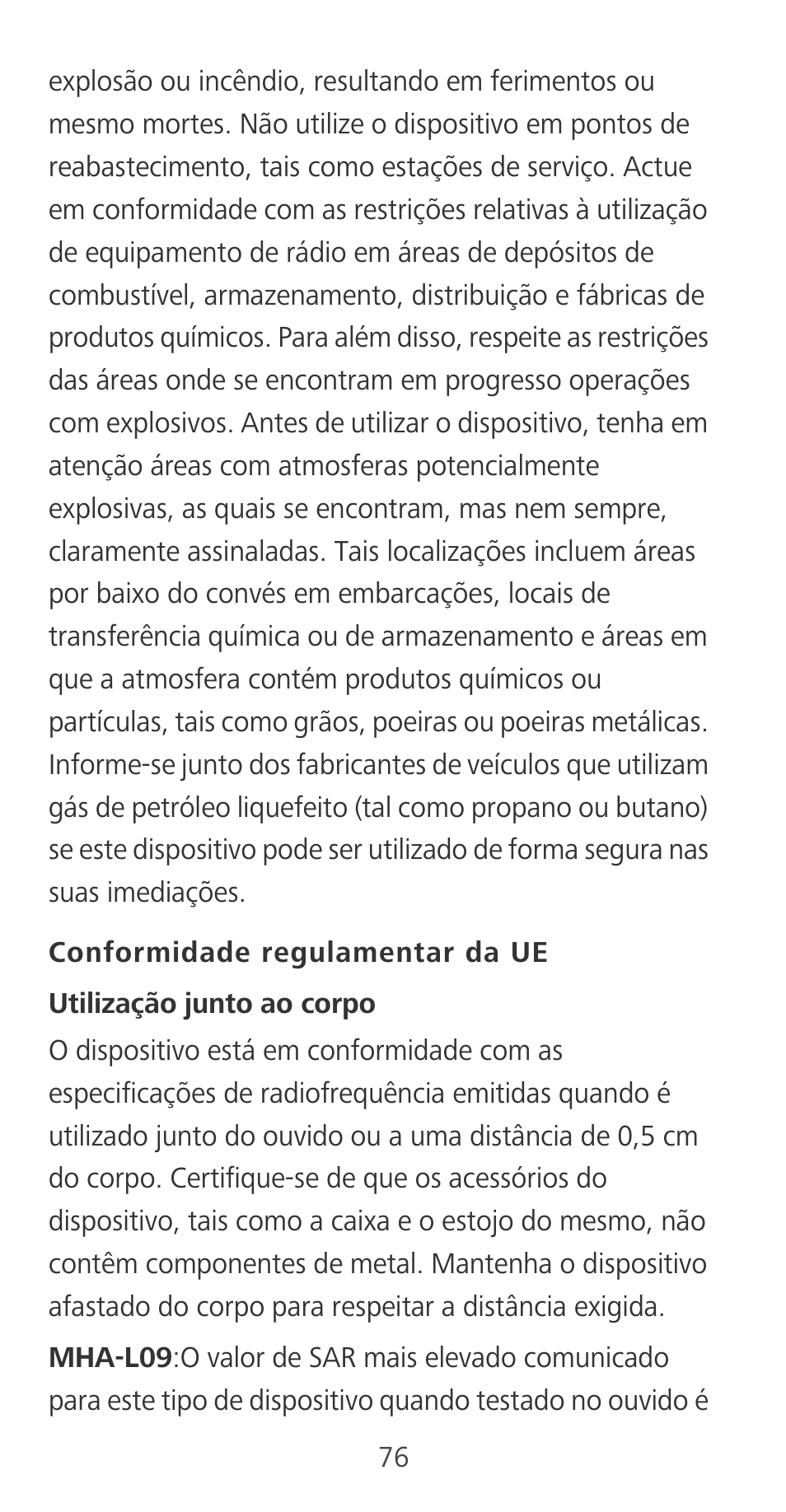 Conformidade regulamentar da ue | Huawei Mate 9 User Manual | Page 80 / 100