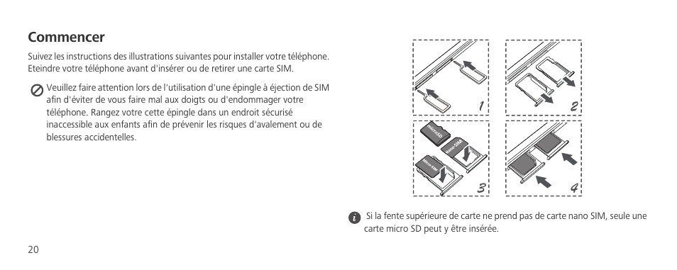 Commencer | Huawei P8 Lite User Manual | Page 24 / 96