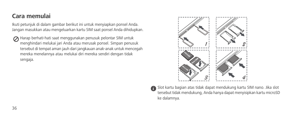 Cara memulai | Huawei P8 Lite User Manual | Page 40 / 96