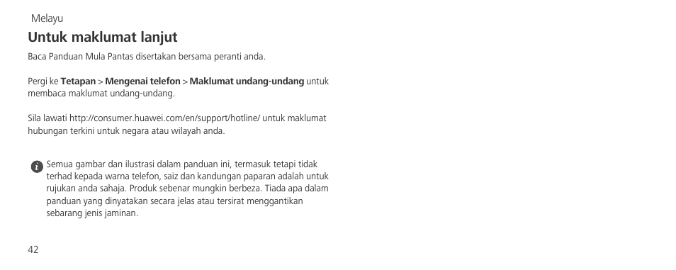 Untuk maklumat lanjut | Huawei P8 Lite User Manual | Page 46 / 96