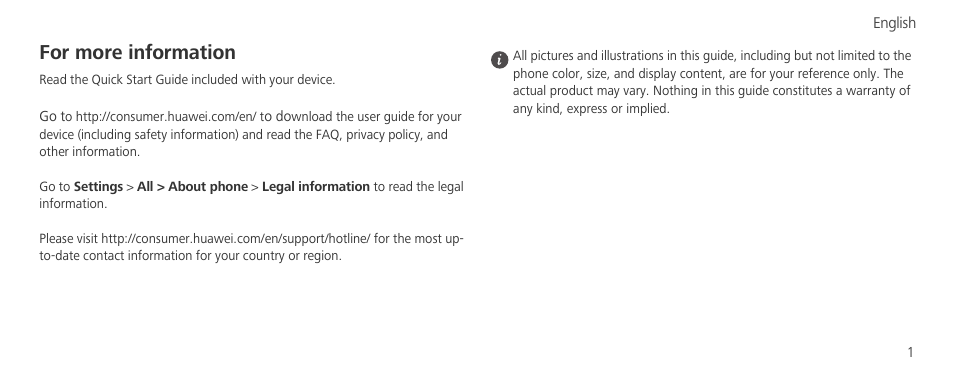 For more information | Huawei P8 Lite User Manual | Page 5 / 96