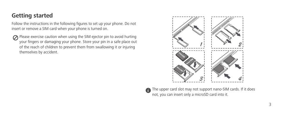 Getting started | Huawei P8 Lite User Manual | Page 7 / 96