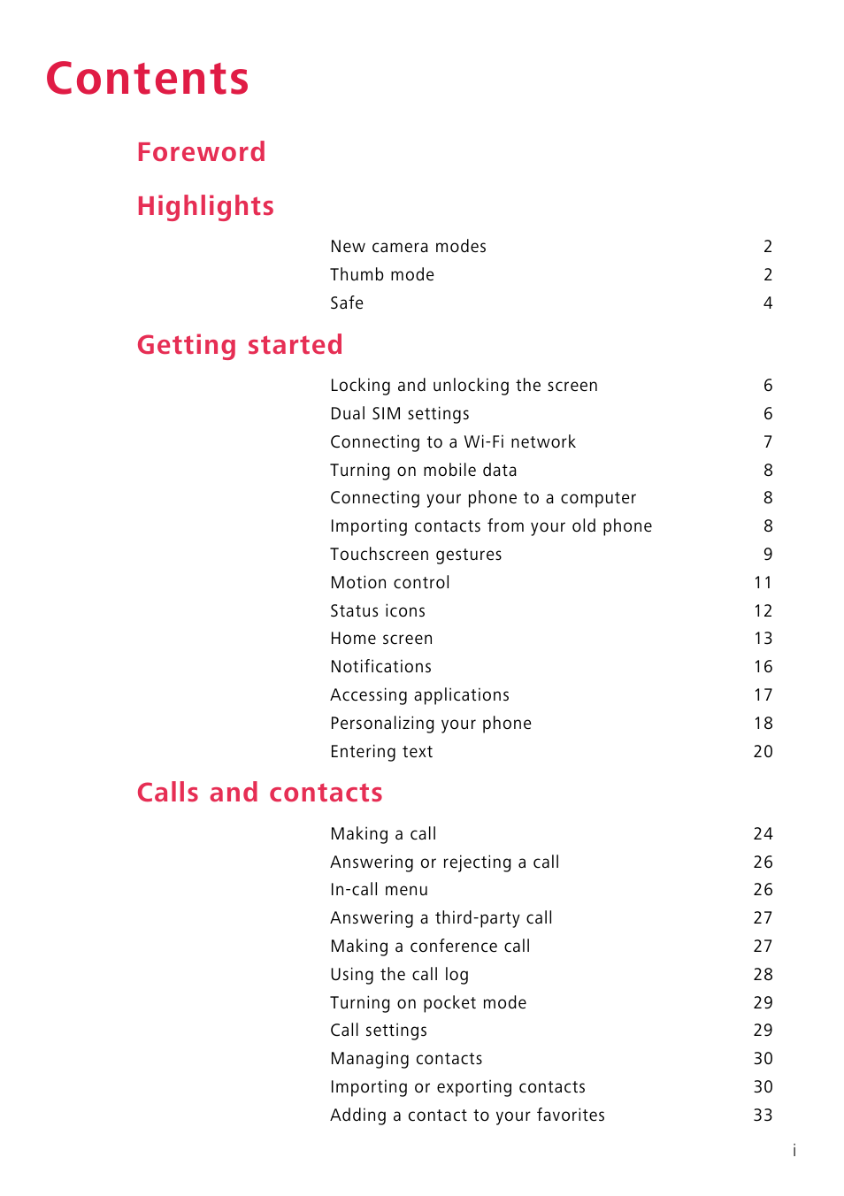 Huawei P8 Lite User Manual | Page 2 / 84