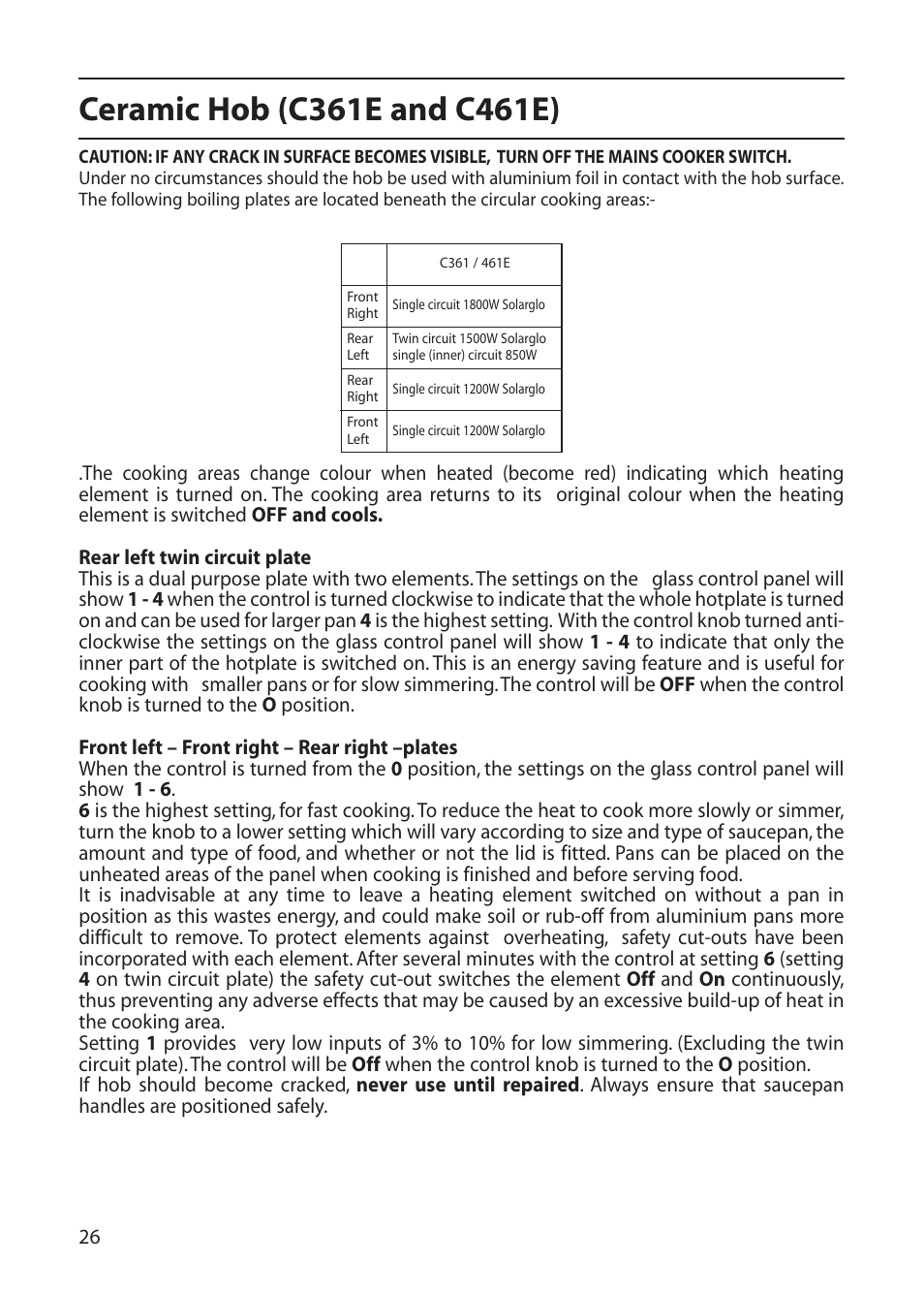 Creda C365E User Manual | Page 26 / 52