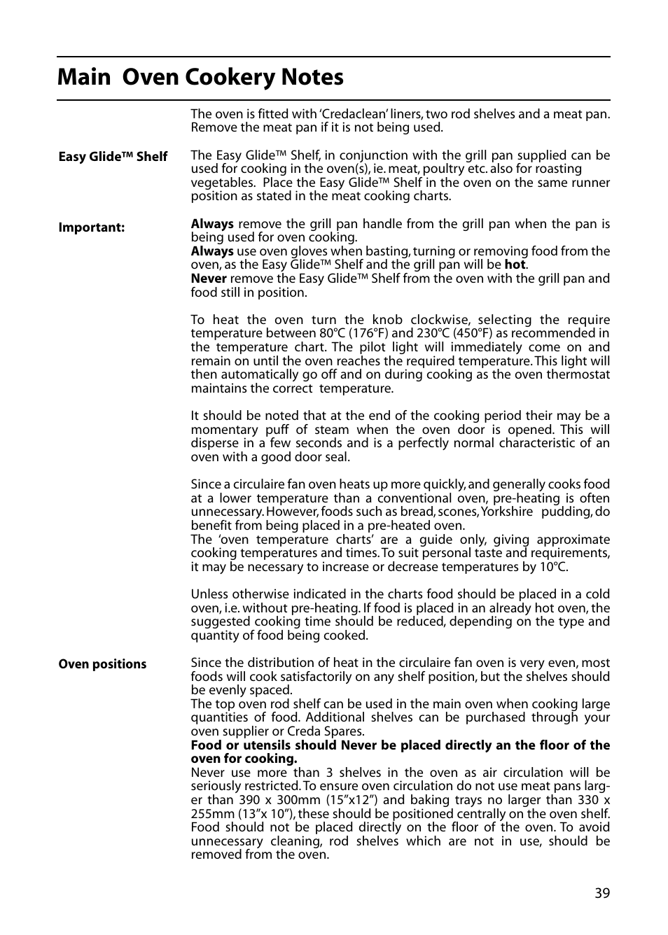 Creda C365E User Manual | Page 39 / 52