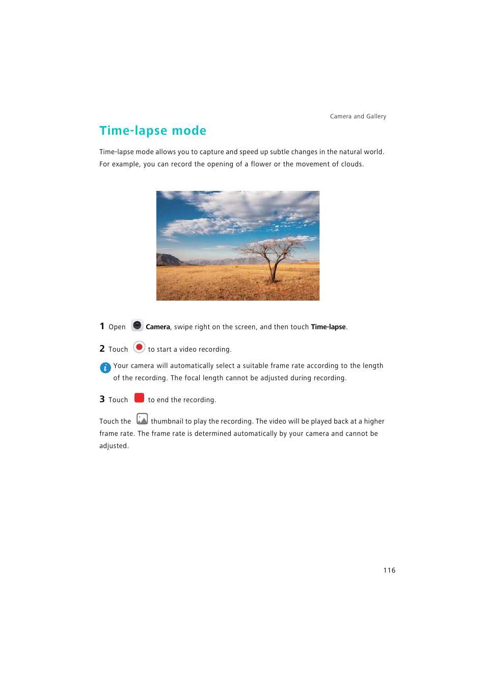 Time-lapse mode | Huawei P9 Lite User Manual | Page 123 / 204