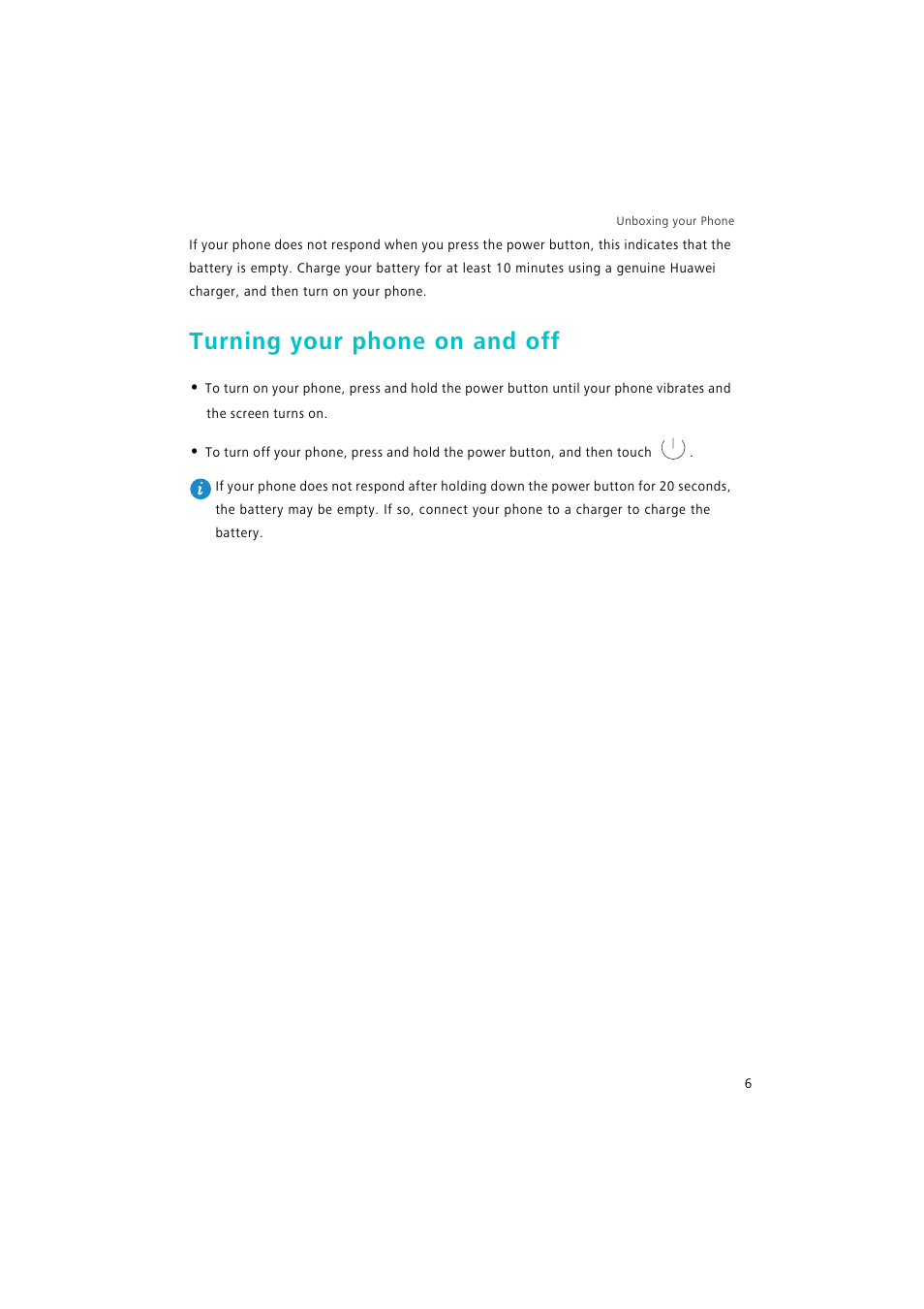 Turning your phone on and off | Huawei P9 Lite User Manual | Page 13 / 204