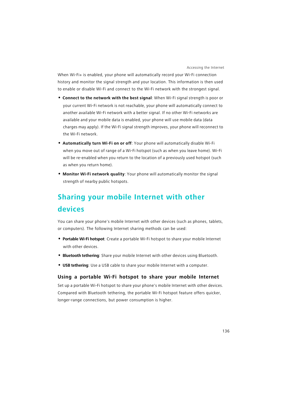 Sharing your mobile internet with other devices | Huawei P9 Lite User Manual | Page 143 / 204