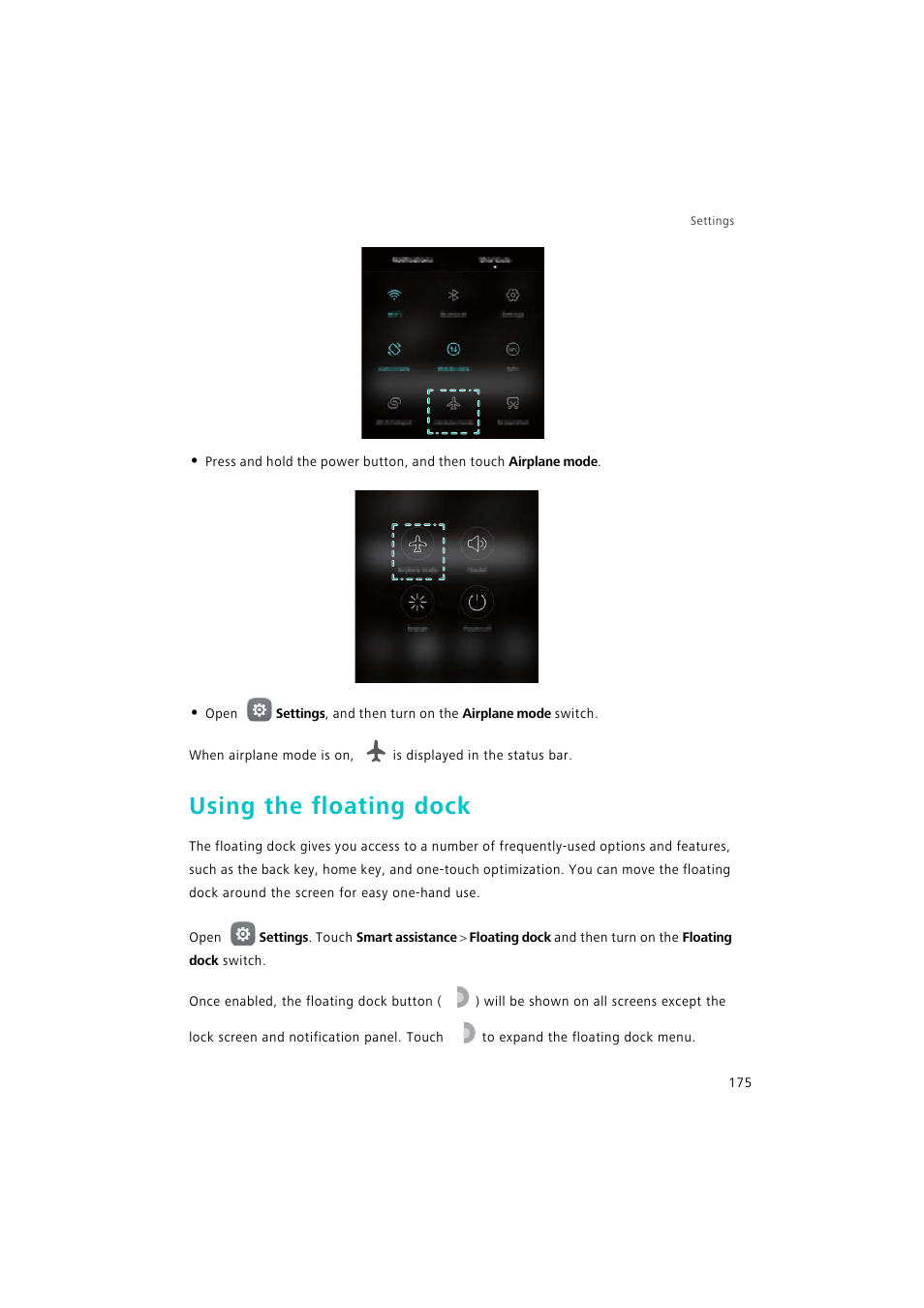 Using the floating dock | Huawei P9 Lite User Manual | Page 182 / 204