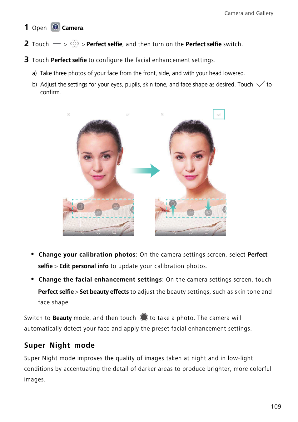 Super night mode | Huawei Mate 8 User Manual | Page 116 / 218