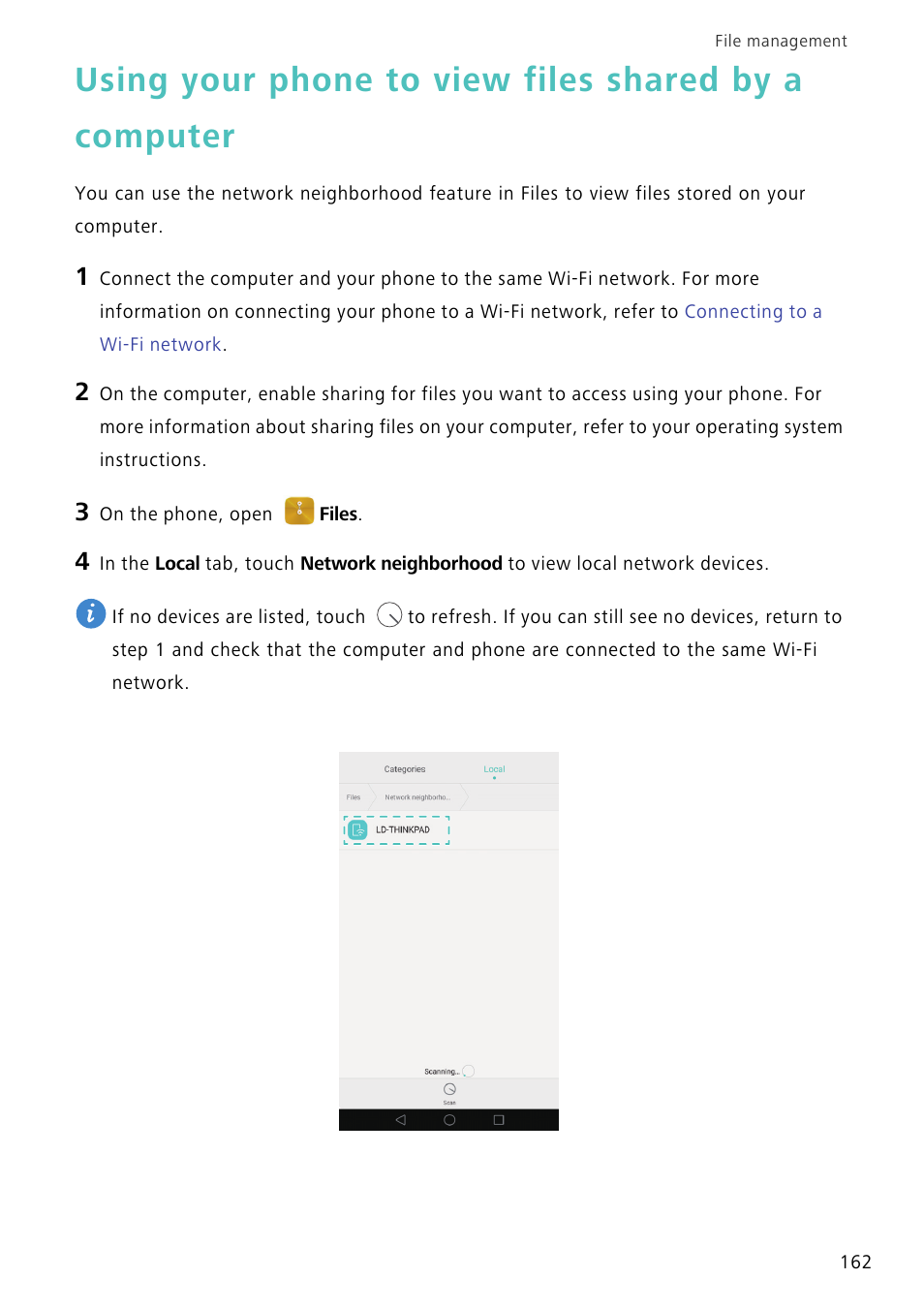 Using your phone to view files shared by a | Huawei Mate 8 User Manual | Page 169 / 218