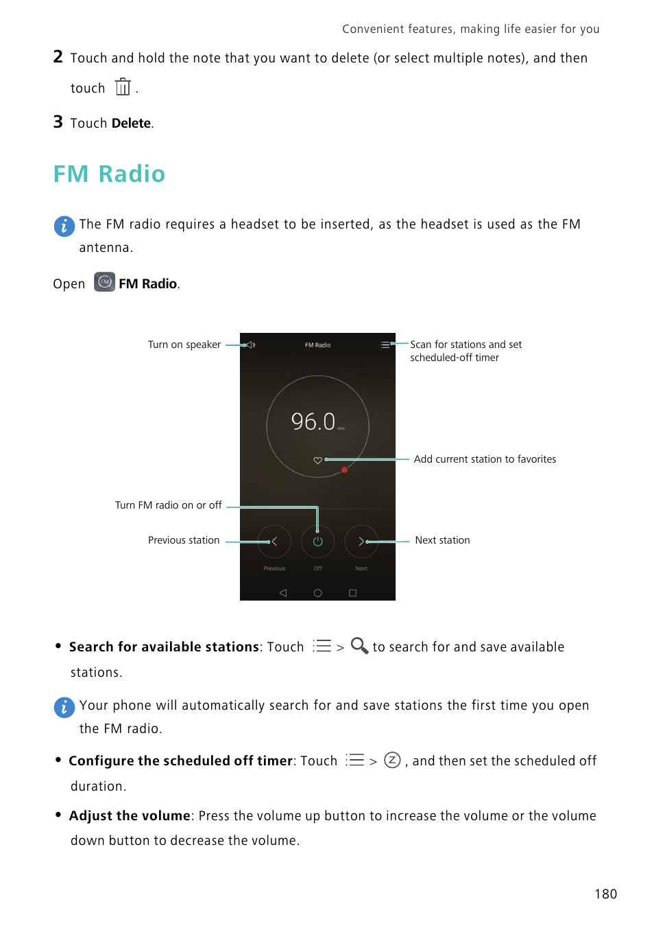 Fm radio | Huawei Mate 8 User Manual | Page 187 / 218