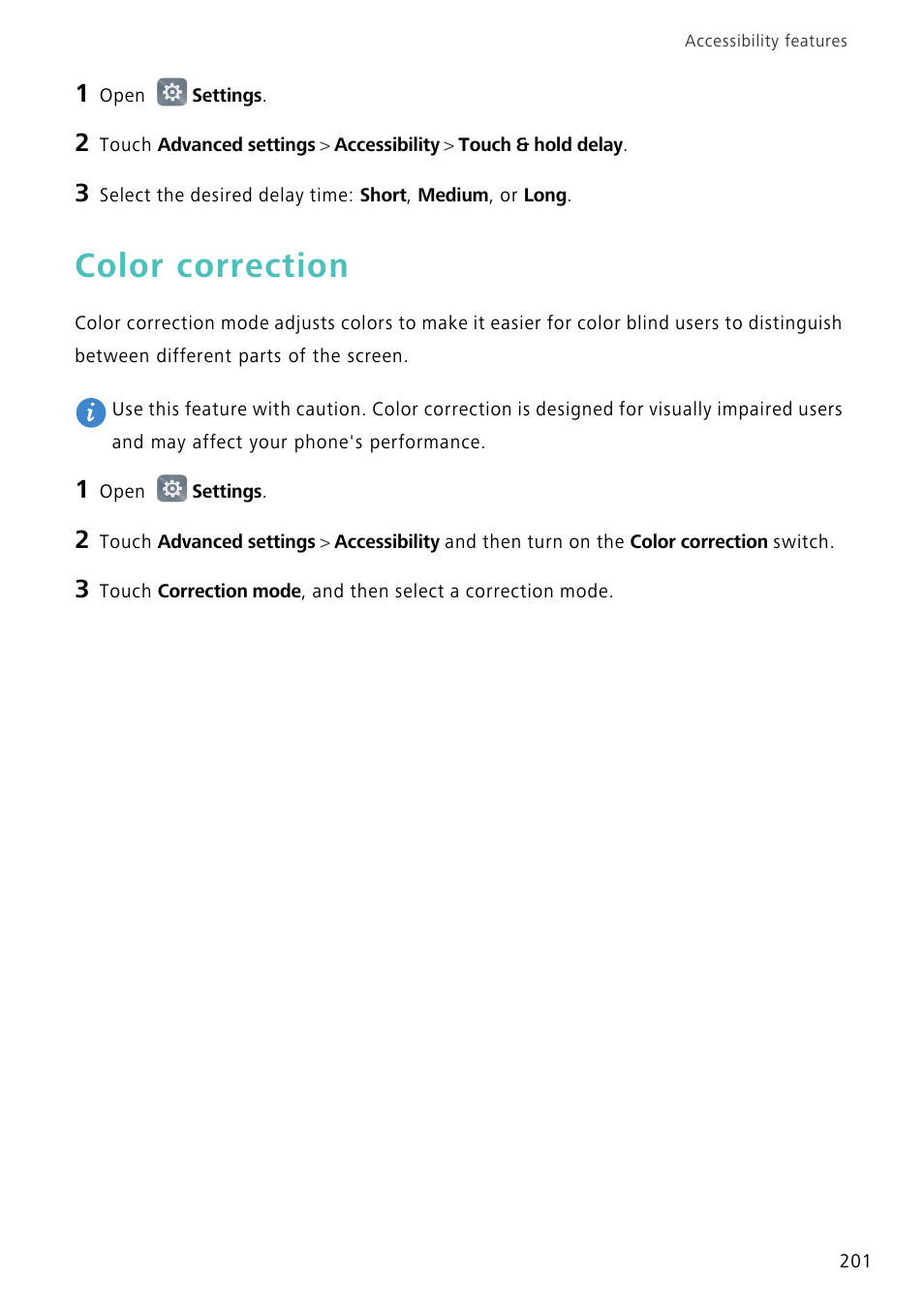 Color correction | Huawei Mate 8 User Manual | Page 208 / 218