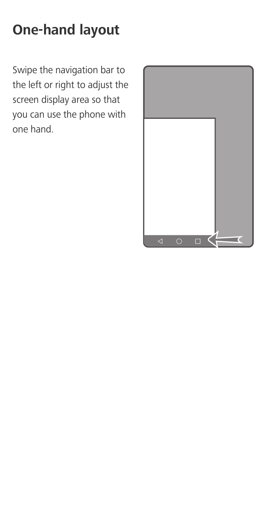 One-hand layout | Huawei P9 User Manual | Page 12 / 32