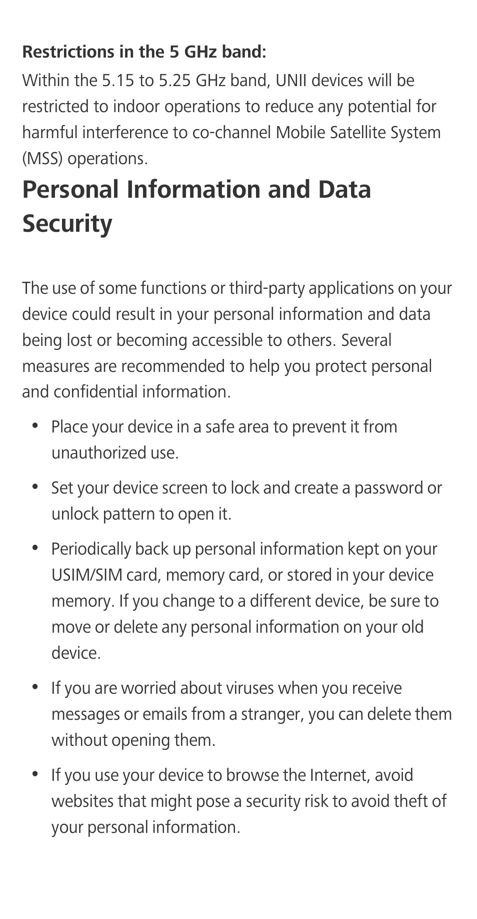 Personal information and data security | Huawei P9 User Manual | Page 26 / 32