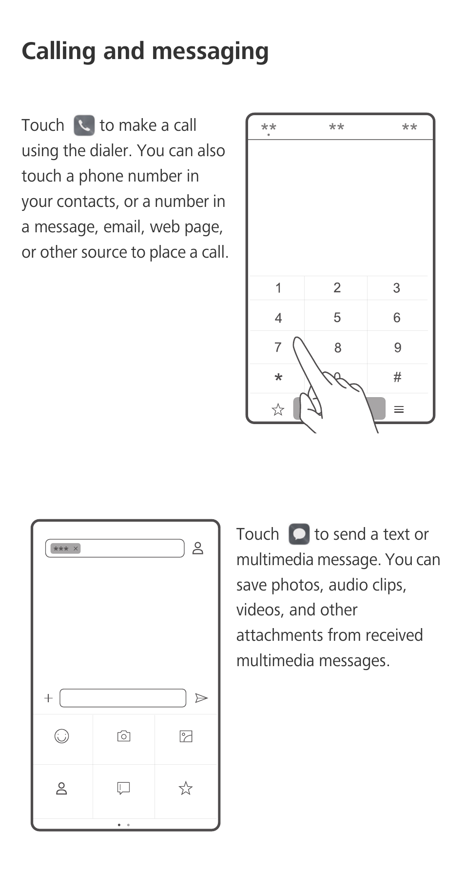 Calling and messaging | Huawei P9 User Manual | Page 7 / 32