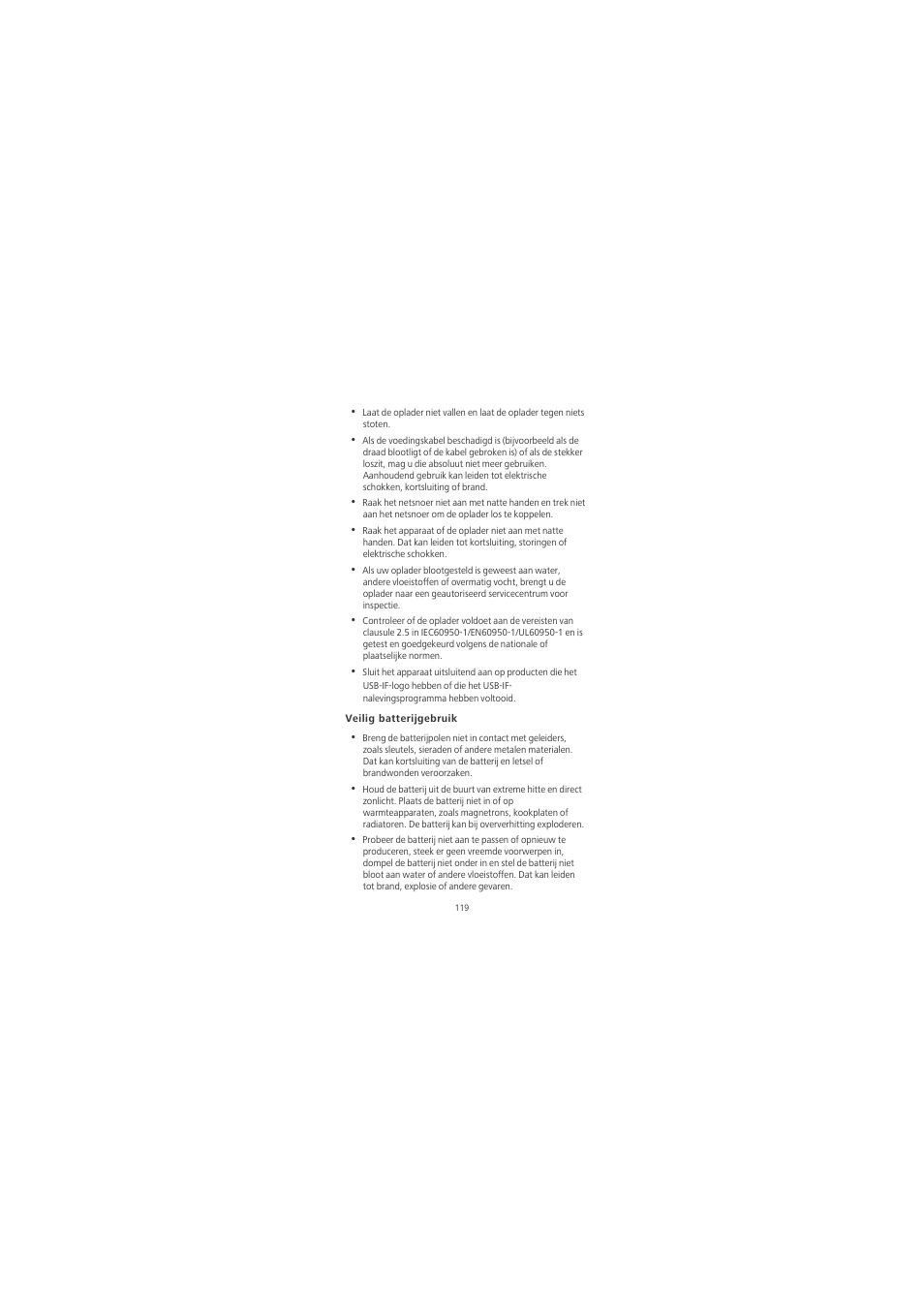 Veilig batterijgebruik | Huawei Honor 6X User Manual | Page 123 / 156