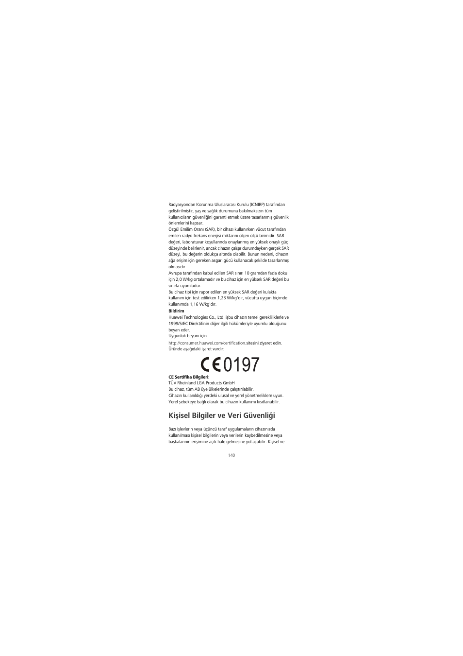 Kişisel bilgiler ve veri güvenliği | Huawei Honor 6X User Manual | Page 144 / 156