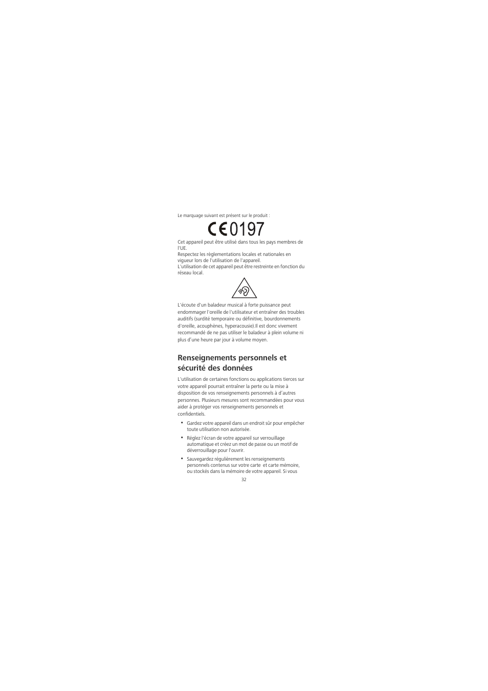 Renseignements personnels et sécurité des données | Huawei Honor 6X User Manual | Page 36 / 156