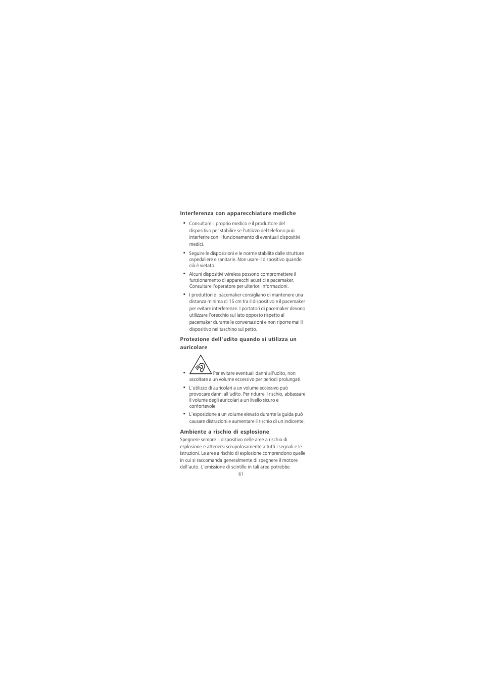 Interferenza con apparecchiature mediche, Ambiente a rischio di esplosione | Huawei Honor 6X User Manual | Page 65 / 156