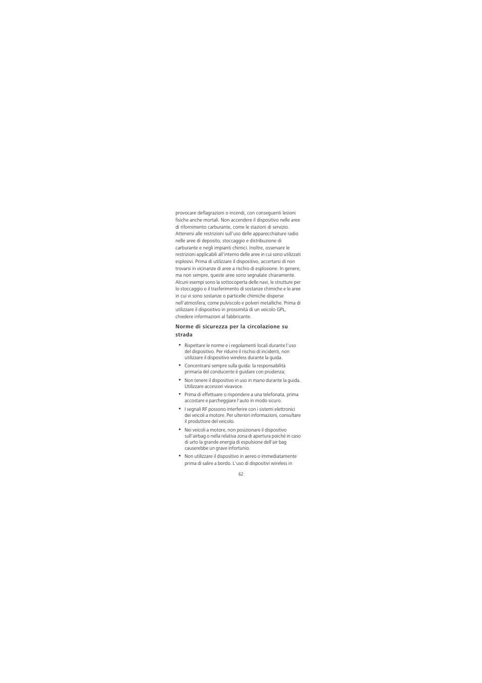 Norme di sicurezza per la circolazione su strada | Huawei Honor 6X User Manual | Page 66 / 156
