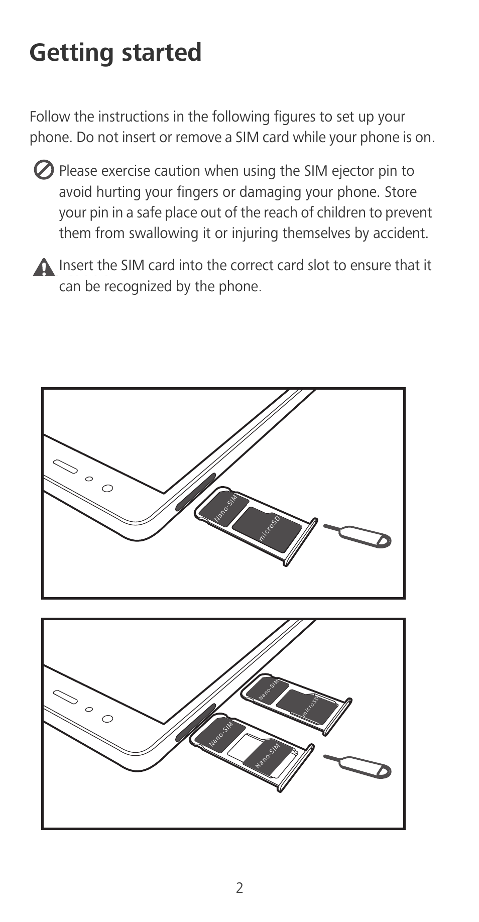 Getting started | Huawei P9 User Manual | Page 6 / 198