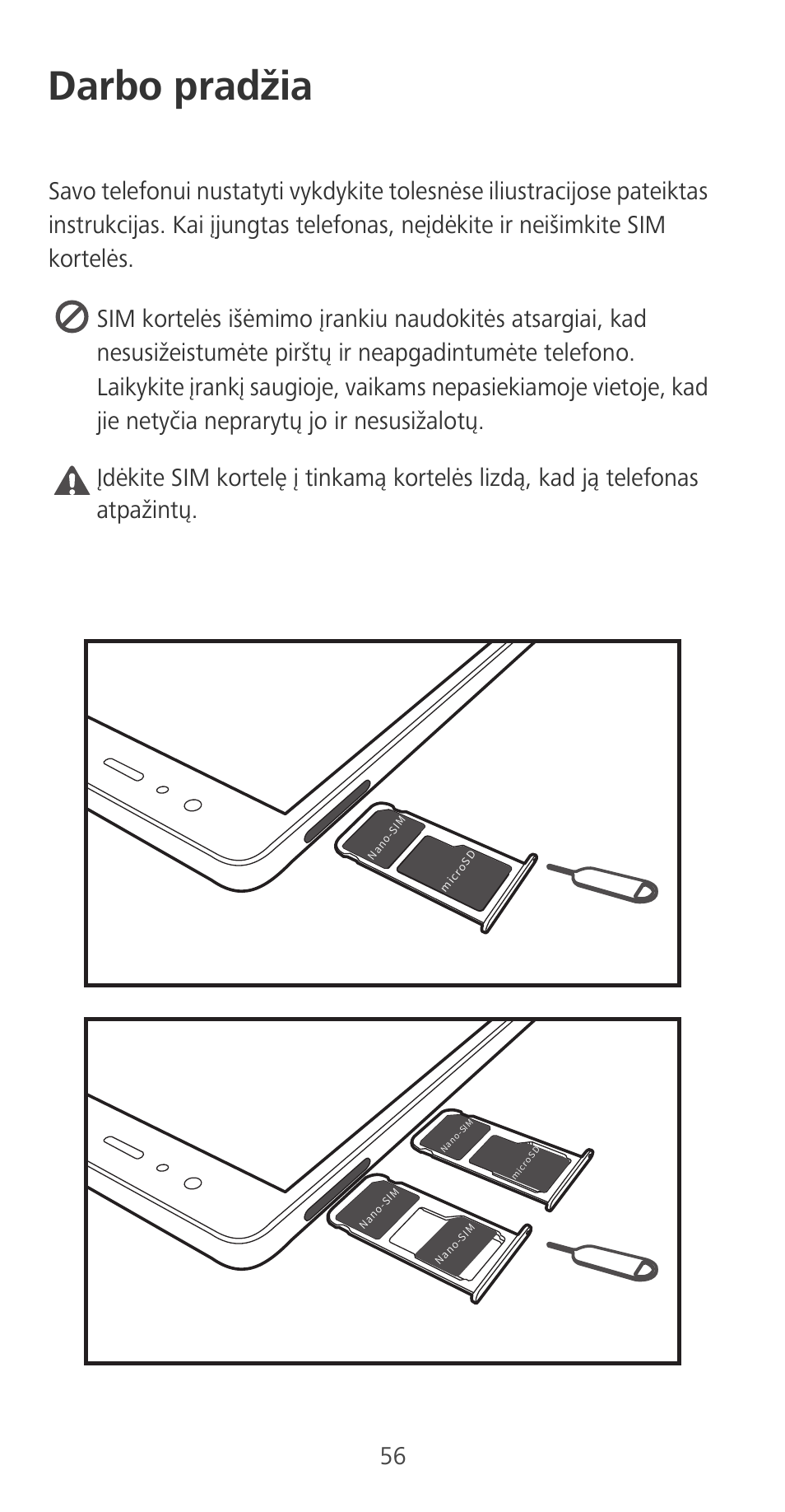 Darbo pradžia | Huawei P9 User Manual | Page 60 / 198