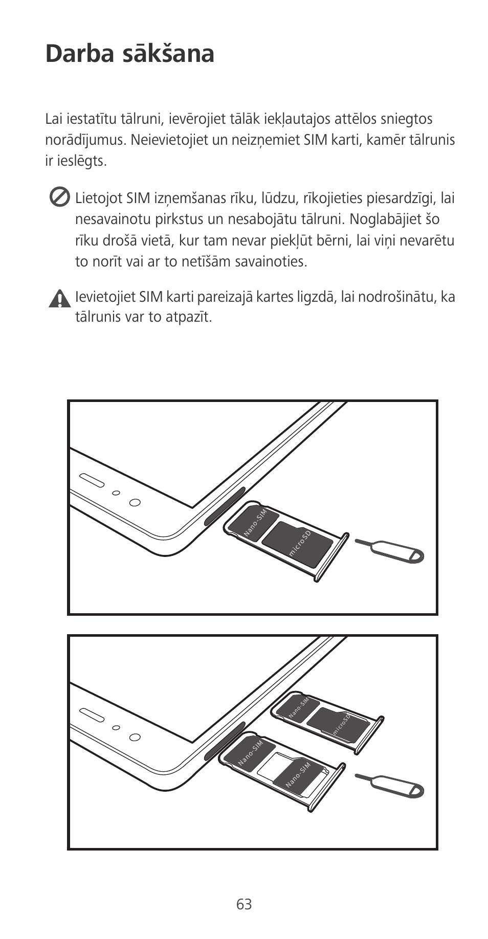 Darba sākšana | Huawei P9 User Manual | Page 67 / 198